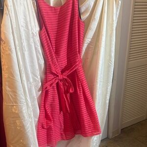 Tommy Hilfiger Red Striped Sleeveless Dress with Bow